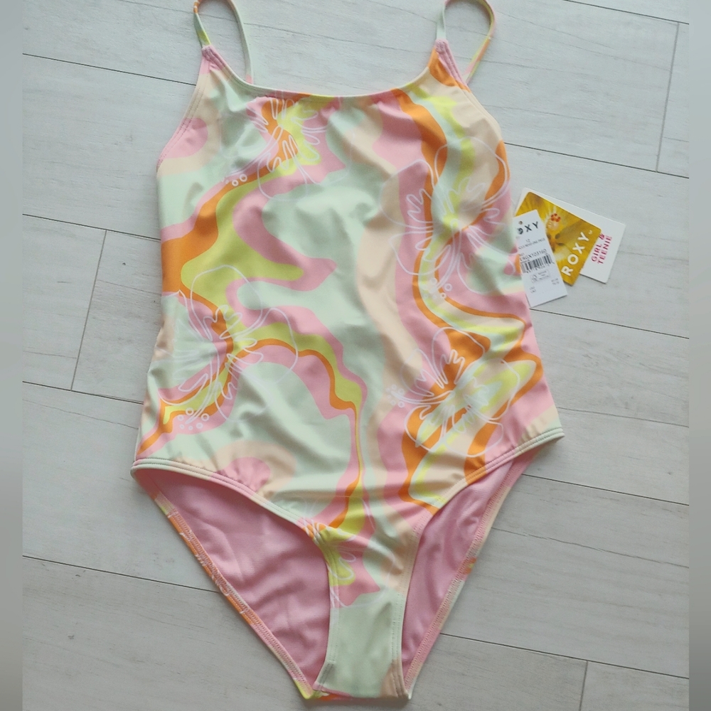 ROXY NEW girls Hibiscus Revo One Piece Swimsuit